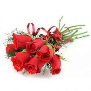 6 Pcs Thai Red Roses bouquet . Roses are imported from Thailand