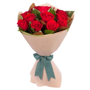 12 Pcs Thai Red Roses bouquet . Roses are imported from Thailand.