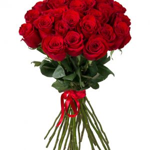 24 Pcs Thai Red Roses bouquet . Roses are imported from Thailand.