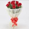 10 Pcs Thai Red Roses with color Tissue in a bouquet. Roses are imported from Thailand