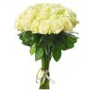 18 Pcs Thai White Roses with color Tissue in a bouquet. Roses are imported from Thailand